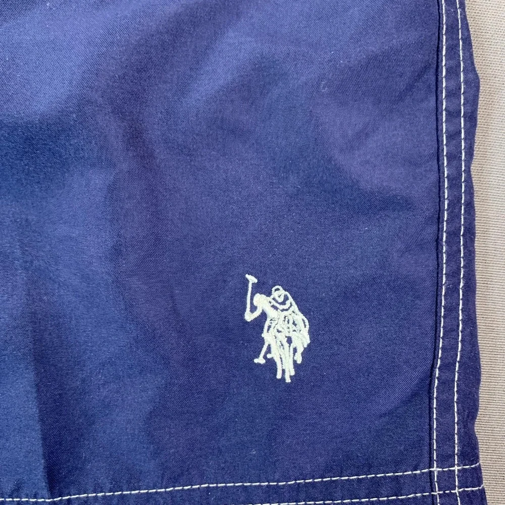 U.S. Polo Assn. Swim Trunks‎ Mens Medium Blue Colorblock Flag Mesh Lined USA